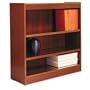 Square Corner Bookcase, Wood Veneer, 3-Shelf, 36 x 36, Medium Cherry