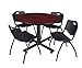 Regency Kobe 48-Inch Round Breakroom Table, Beige, and 4 M Stack Chairs, Black
