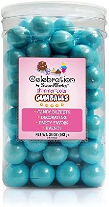 Celebration by SweetWorks® ShimmerTM Gumballs Party Jar in Powder Blue
