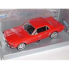 FORD MUSTANG 1964 ROT RED 1/2 COUPE 1/24 WELLY MODELLAUTO MODELL AUTO