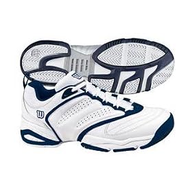 Mens Wilson Topseed Tennis Shoe-White Navy by Wilson