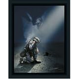 Iraq Soldier Angel Protect God Pray Art Print Framed by 