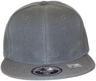 Stylish and Sporty Blank Flat Bill Fitted Baseball Cap- Gray