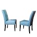 BEST Blue T-Stitch Leather Dining Chair, 2-Pack