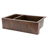 Buy 33 Copper Hammered Kitchen Apron 25 75 Double Basin Sink by Premier Copper Products