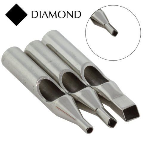 17 Diamond Tip Professional Grade Stainless Steel Tattoo Tips