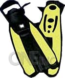 YELLOW Pro Diver Fins large fits mens sizes 11 to 14