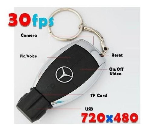 HD high Resolution Fake Mercedes Benz Style Remote Car Key Chain Photo Spy Micro Camera Voice Audio / Video Recorder Mini DV DVR Camcorder 2.0MP 720x480 @ 30fps
