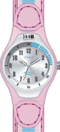 Timex T5F451P4 SP Ladies 1440 Round Silver Dial with Pink Strap