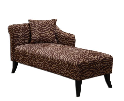 Armen Living Mch-009 Patterson Tiger Chenille Chaise Armen Living Mch-009 Patterson Tiger Chenille Chaise