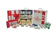`First Aid Kit 100-150 Person First aid kit for approximately 150 people * Durable metal carrying case * Kit includes: * 1 - 3/4 x 3 Adhesive Strips 100's * 1 - 1 x 3 Adhesive Strips 100's * 2 - 1 stretch bandages * 2 - 2 stretch bandages * 1 - 3 s