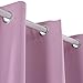 Deconovo Blackout Curtain Panel – Solid Grommet Top, Thermal Insulated & Energy‑Saving, Machine‑Washable Room Darkening Window Treatment for Bedroom & Living Room, 1 Panel, Lavender, 42W x 63L