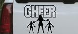 Cheer Leader Sports Car Window Wall Laptop Decal Sticker -- Black 18in X 16.4in
