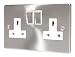 Kitchen & Housewares : SATIN CHROME 2 GANG 13 AMP SWITCHED SOCKET  C410BCW