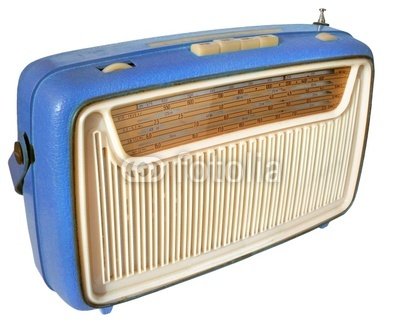 Wallmonkeys Peel and Stick Wall Decals - Retro Radio (blue) - 24W x 20H Removable Graphic