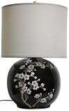 Fine Japanese Design Hand Painted Porcelain - 20" Spring Blossoms on Black Oriental Vase Table Lamp (Shade Included) Fine Japanese Design Hand Painted Porcelain - 20" Spring Blossoms on Black Oriental Vase Table Lamp (Shade Included)