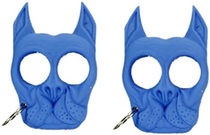 ORTGOODS 2 Pack Brutus the Bull Dog Self Defense Keychain -(Blue)