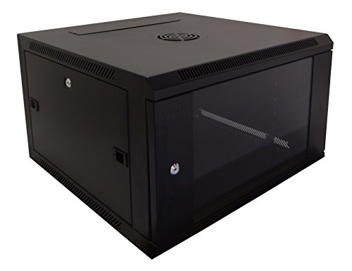 6U Wallmount Cabinet Enclosure 19-Inch Network Rack Locking Glass Door 24'' Deep