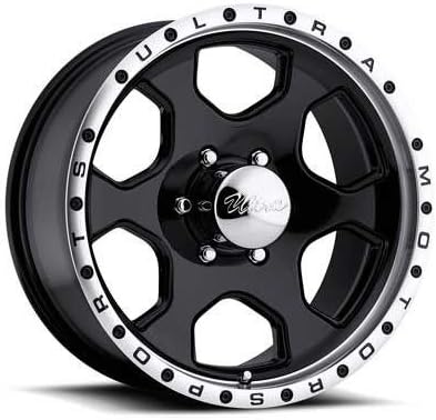 17X8 5X5.00 4.89BS 175B ROGUE GLOSS BLACK/ MACHINED LIP - ULTRA CUSTOM WHEELS