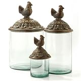  : Rooster Glass Jars - Set of Three