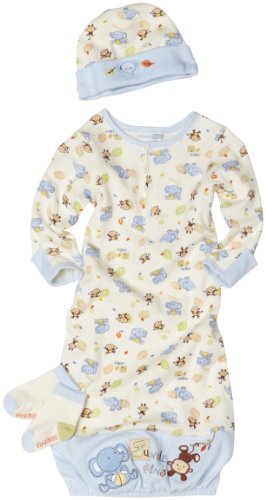 Vitamins Baby-Boys Newborn Jungle Friends 3-Piece Gown Set With
