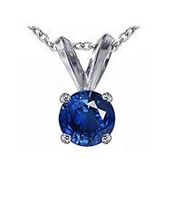 1.50 CT Blue Sapphire Solitaire Pendant 14K Gold