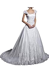 Natural   Waistline 2015  Cap Sleeves Lace Vintage  Ball Gown Bandage Dress/Wedding Dress 