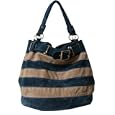 Suede Feel Striped Hobo/Handbag - 4 cool colors available