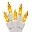 Set of 100 Gold Everglow Mini Christmas Lights - White Wire