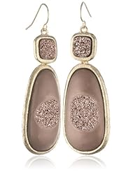 Marcia Moran "Copper" Gold Plated Brushed Rose Druzy Earrings