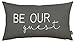EURASIA DECOR Be Our Guest Embroidered Lumbar Decorative Accent Pillow Cover - Entryway, Guestroom, Living Room - 12x20 Inches, Grey