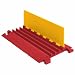 Linebacker CP4X125-Y/O Polyurethane Extra Heavy Duty 4 Channel Cable Protector with T-Shaped Connectors, Yellow Lid with Orange Ramp, 36" Length, 20" Width, 2.31" Height