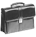 Mancini Black Leather Triple Compartment Briefcase/front Organizer