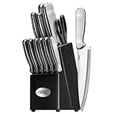 Ginsu 4827 14-Piece Stainless Steel Knife Block Set, with Black Block