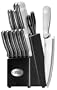 Ginsu 14-Piece Stainless Steel Knife Block Set, with Black Block