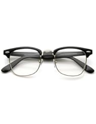 FRAMEWORK - Vintage Inspired Classic Clubmaster Nerd Wayfarers UV400 Clear Lens Glasses