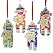 Sock Monkey with Star Set of 4 Christmas Ornaments