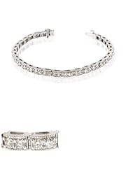 4.00ct tw Diamonds Bracelet 14K White Gold 7 Inch Antique Look
