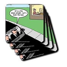Londons Times Funny Society Cartoons - Illegal Downloading of Music - Coasters