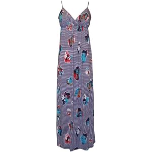Retro Pop Art Photo Print Sundress Maxi Dress
