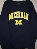 Michigan Wolverines NCAA Team Name & Logo Fleece Crew Sweatshirt