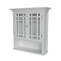 Elite Home Fashions Neal Collection Shelved Wall Cabinet with Cubby, White