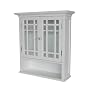 Elite Home Fashions Neal Collection Shelved Wall Cabinet with Cubby, White