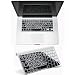 Ultra Thin Apple Mac LogicSkin White on Black Keyboard Skins Cover For Mac Computers - All Unibody MacBook and MacBook Pro, 13