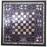Amethyst Square Mosaic Plant Stand Table with Wrought Iron Base