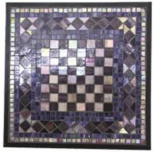 Amethyst Square Mosaic Plant Stand Table with Wrought Iron Base