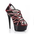 6 Inch Mid Platform Sandals Fishnet Shoes Peep Toes Red