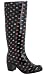 Capelli New York Ladies Multi Polka Dots & Zipper Ladies City Slicker Rainboot