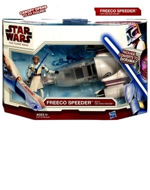 41bDp1MDCfL Star Wars Deluxe Figure & Vehicle    OBI WAN and FREECO SPEEDER