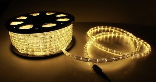 GotHobby 150'ft Warm White 2-Wire LED Rope Light Flexible Home Outdoor Christmas Lighting 110v